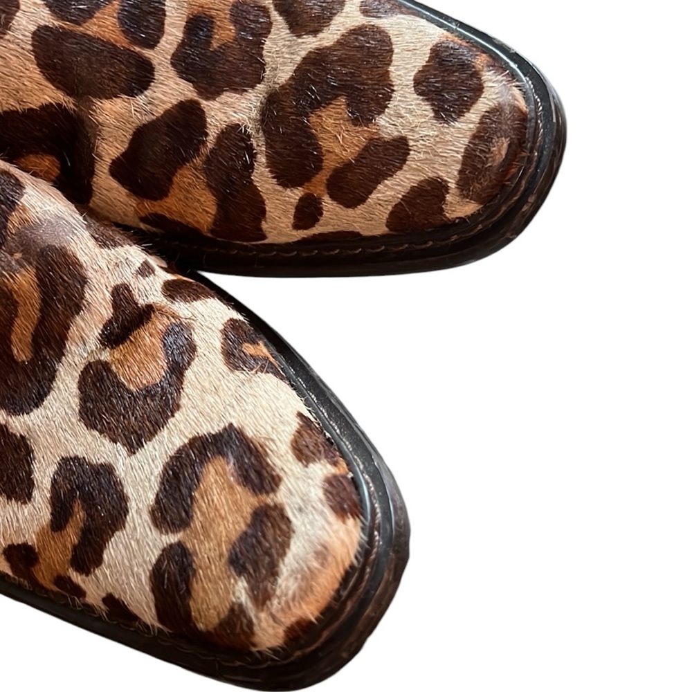 MATISSE Leopard Camel Hair Mules Heeled Clogs Women’s Size 10 Pre Owned - Picture 7 of 12